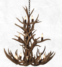 12 Light Cascade Mule Deer Chandelier