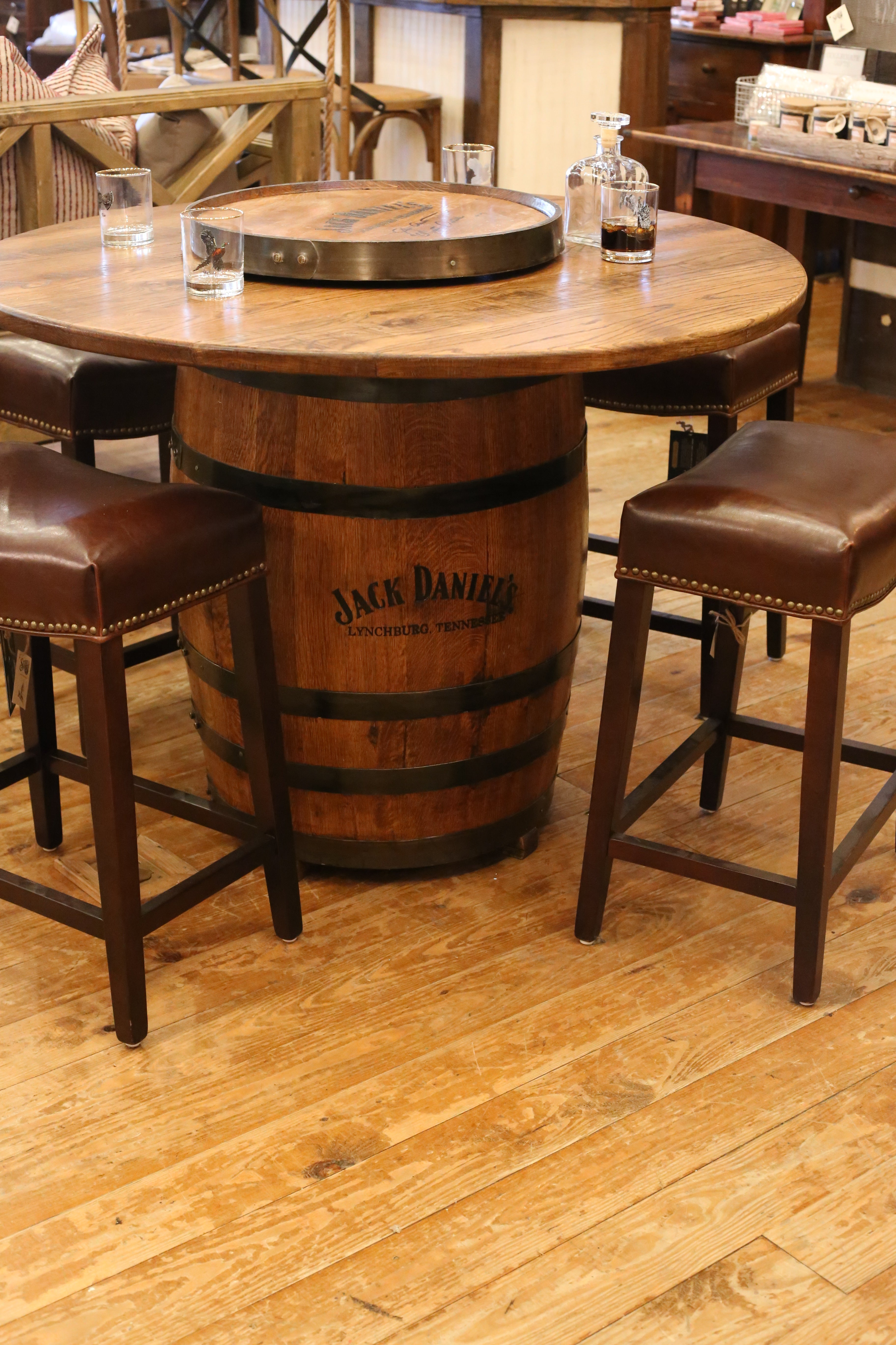 Jack Daniels Whiskey Whiskey Barrel Pub Table Set Jack Daniels