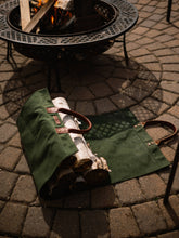 Green Canvas Leather Handle Log Carrier - USA Made