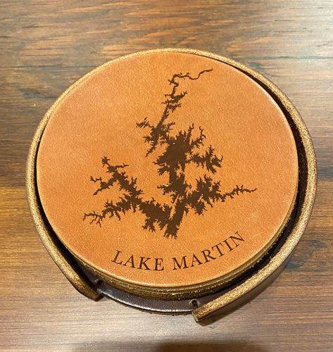 Seibels & Monroe Leather Coasters Set/4