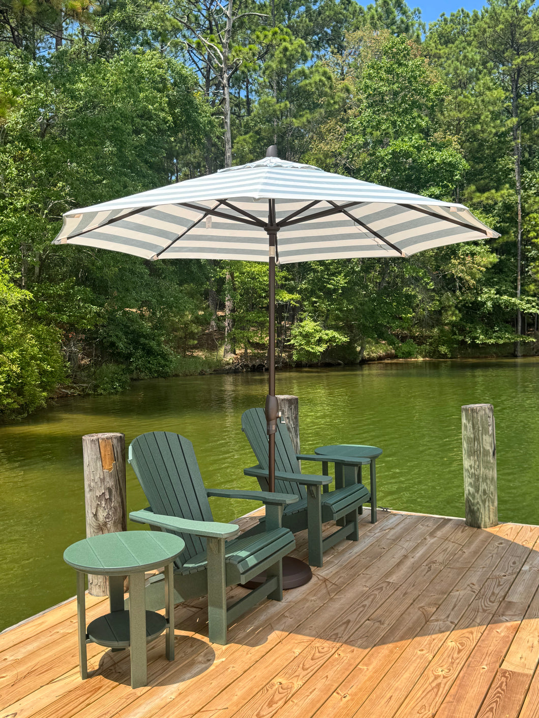 Treasure Garden 9’ Auto Tilt Umbrella w/50lb Base