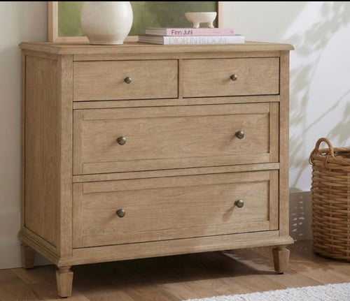 6 Drawer Chest White Oak Top 48W 18D 48H 4 Sock Drawers over 2 Drawers