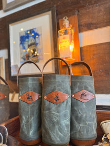 Leather & Canvas Wine/Whiskey Totes