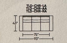 Telluride 3 Piece Sectional 93L (1 each -CHR-LA/RA/AA/187597 Daisy
