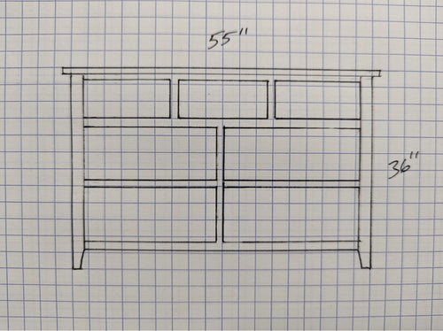 5 Drawer Pallet Chest  55W 20D 36H