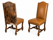 The Longhorn Dining Chair-Hide & Leather 44H 20W 23D SH21.5