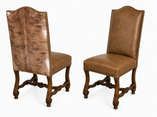 The Longhorn Dining Chair-Hide & Leather 44H 20W 23D SH21.5