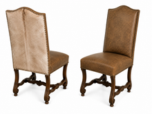 The Longhorn Dining Chair-Hide & Leather 44H 20W 23D SH21.5