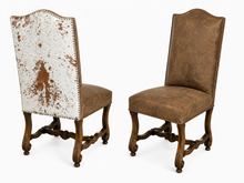 The Longhorn Dining Chair-Hide & Leather 44H 20W 23D SH21.5