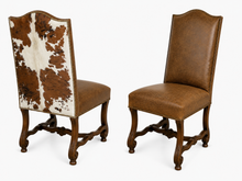 The Longhorn Dining Chair-Hide & Leather 44H 20W 23D SH21.5