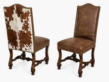 The Longhorn Dining Chair-Hide & Leather 44H 20W 23D SH21.5