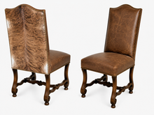 The Longhorn Dining Chair-Hide & Leather 44H 20W 23D SH21.5