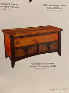 Yellowstone Dutton Trunk with 2 Drawers and Lift Top
