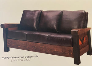 Yellowstone Dutton Sofa Wood Frame with Loose Cushions