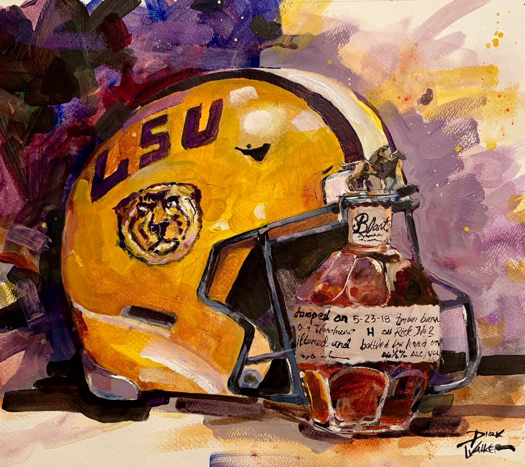 Saturday Night in Death Valley - LSU Tigers and Blanton's by artist Dirk Walker