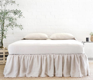 Gathered Linen Bedskirt by POM POM AT HOME