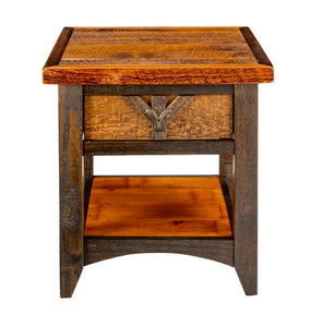 Yellowstone Dutton 1 Drawer Side Table With Shelf