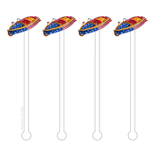 AMERICAN FLAG CHRIS CRAFT BOAT ACRYLIC STIR STICKS