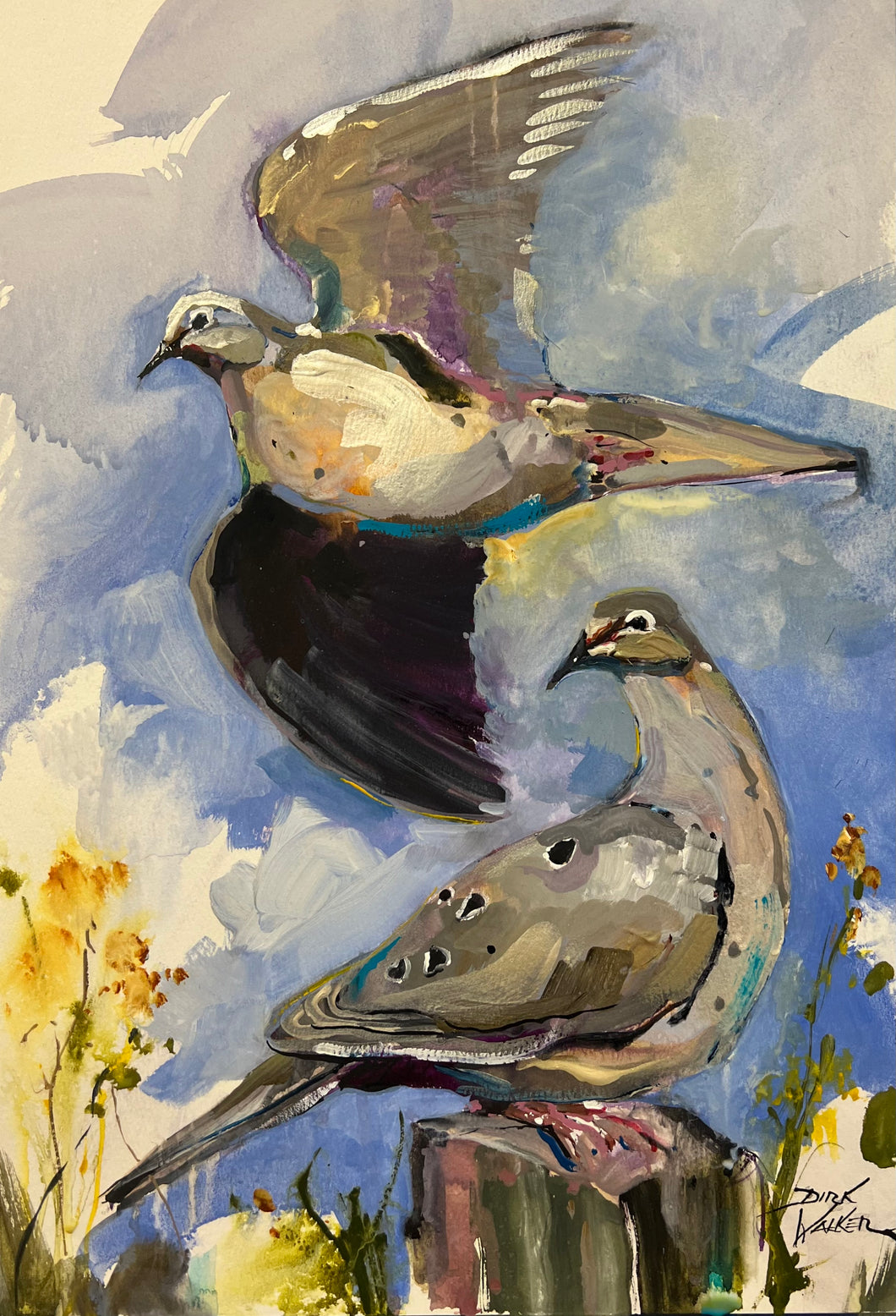 PAIR OF MOURNING DOVES by Artist Dirk Walker