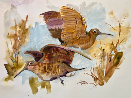 PAIR OF WOODCOCKS by Artist Dirk Walker