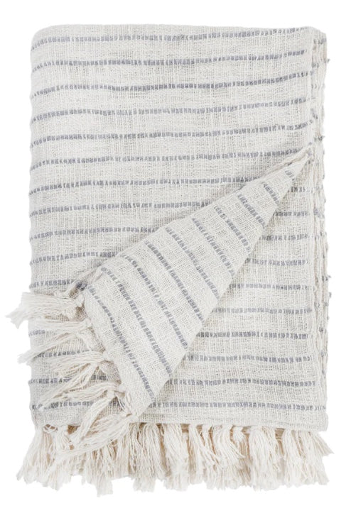 JoJo Oversized Throw 60x90 Ivory/Blue Grey