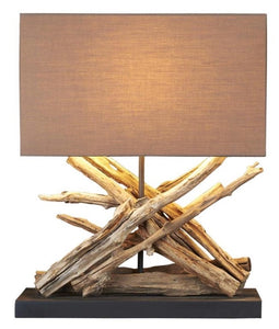 Teak Driftwood Table Lamp