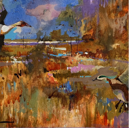 DUCKS IN FLIGHT by Artist Dirk Walker