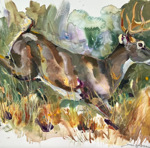 RUNNING BUCK BY ARTIST DIRK WALKER