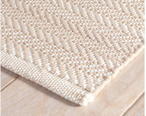 Herringbone Linen White Indoor Outdoor Rug by Dash & Albert