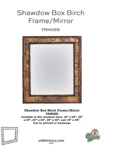 Shadow Box Birch Frame & Mirror by Old Hickory