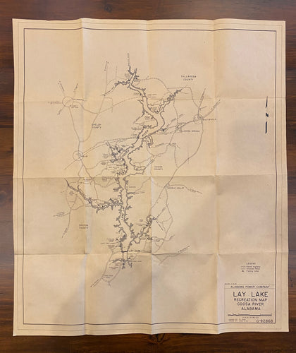 1960 Lay Lake Power Company Map