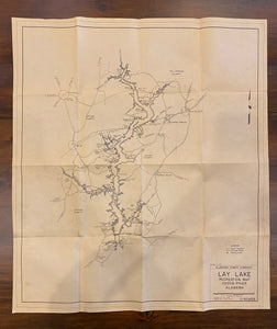 1961 Lay Lake Power Company Map