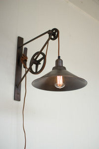 Double Pulley Wall Sconce