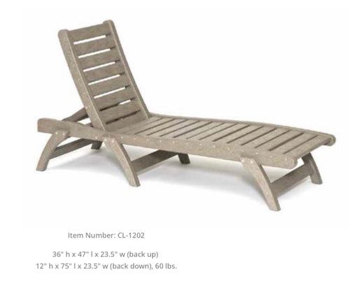 Sun Chaiser Contour Chaise w/wheels