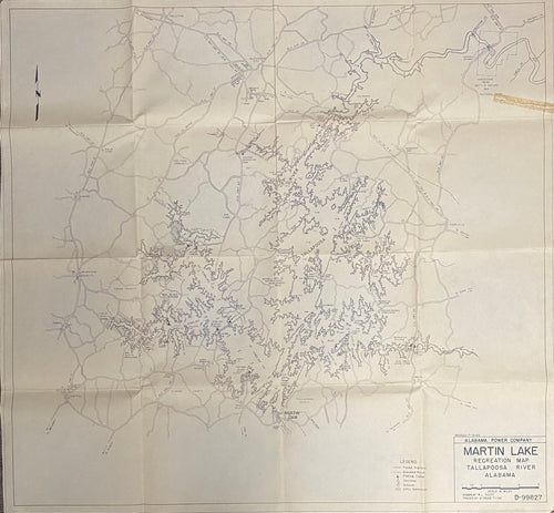 1960 Lake Martin Power Company Map