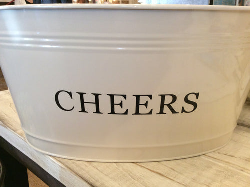 Rustic Farmhouse Galvanized Cheers Tub
