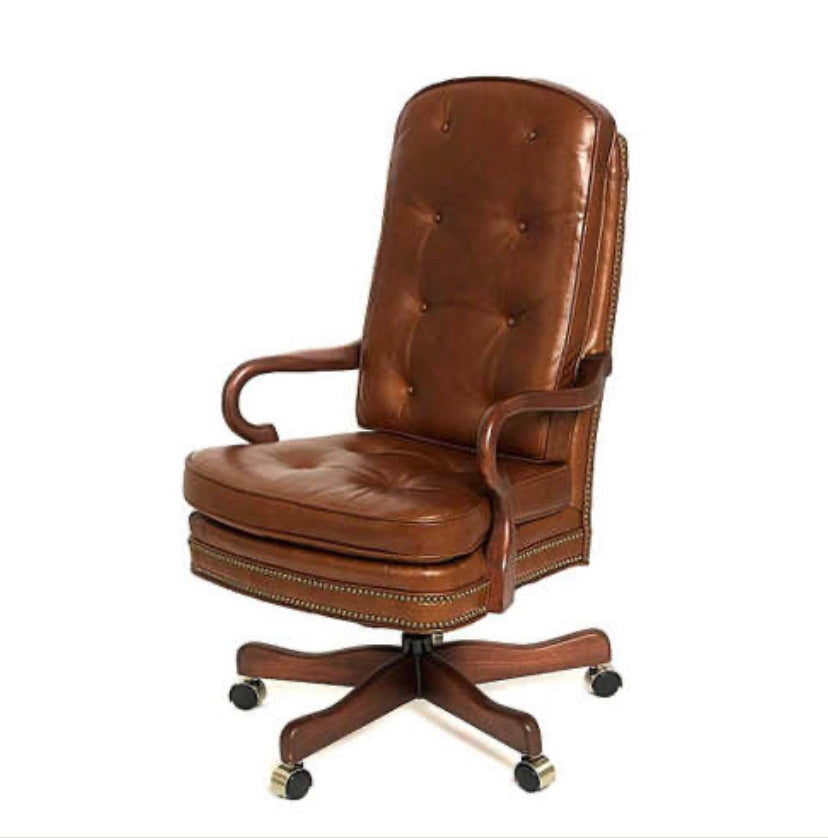 Tannery Tufted Leather Gooseneck Chair