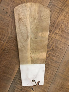 White Marble & Acacia Wood Cutting Board